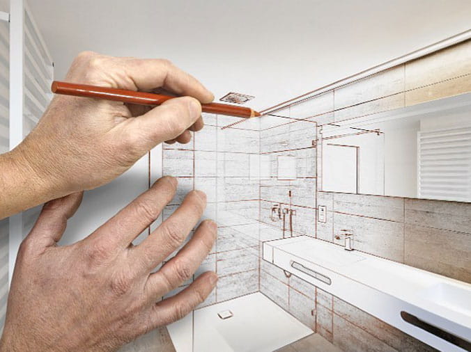 Close up of design blueprints