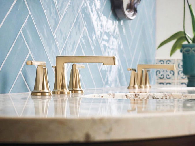 Brass bathroom sink faucets